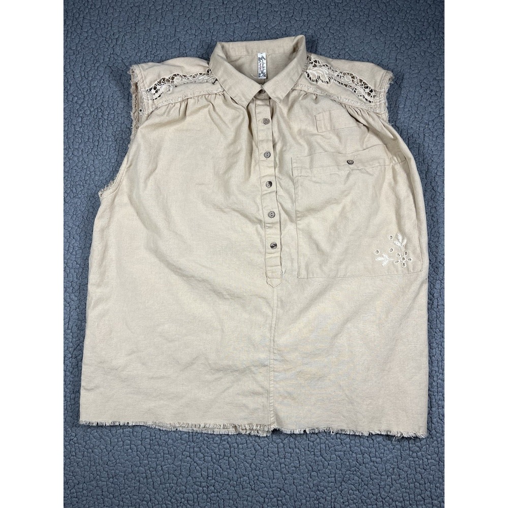 Free People The Jomo Romper Neutral Sz XS Sleeveless Top Relaxed Floral